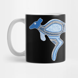 Aboriginal Art - Kangaroo Blue Mug